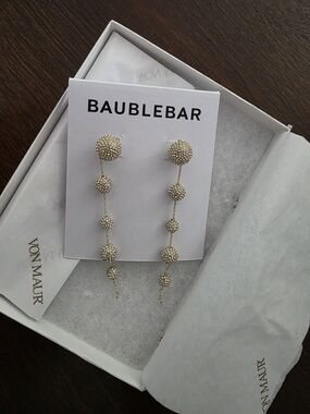 BaubleBar Gold Crystal Pavé Sphere Drop Earrings✨️ PROM Season